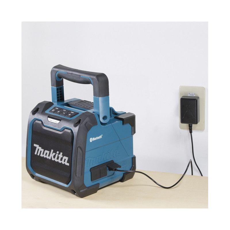 Makita – Enceinte Bluetooth DMR200 – Protection IP64 contre poussière et éclaboussures – Hybride batterie/secteur 18/230V – 2 enceintes 100mm/36mm - Image 5