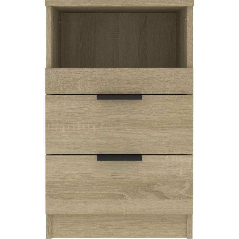vidaXL Tables de chevet 2 pcs Chêne Sonoma Bois d'ingénierie Pot - Image 3