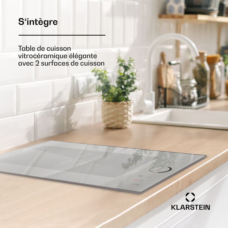 Klarstein – Plaque induction 3500W – 2 feux – Encastrable avec contrôle tactile – Technologie ThermoBoost – Sécurité enfant et arrêt automatique - Image 2