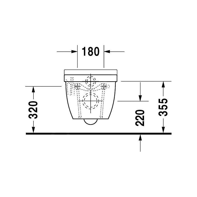 WC suspendu Duravit Starck 3 540mm WC à évacuation verticale - Image 4