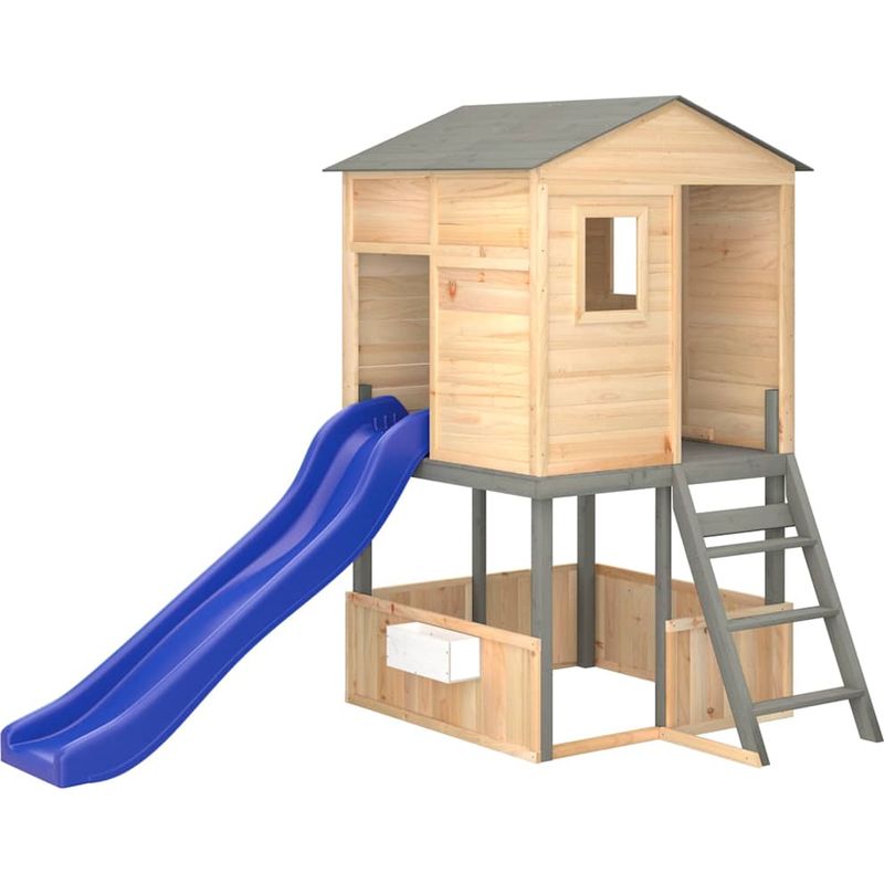 Vidaxl – Aire de jeux en bois massif sapin pour extérieur – Toboggan ondulé – Échelle – Bac à sable – Convient aux enfants de 3 ans et plus - Image 2
