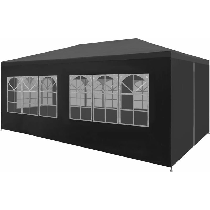 Vidaxl – Tente de réception 3x6 m – Structure en acier inoxydable – Résistante aux UV et à l'eau – Panneaux latéraux avec fenêtres décoratives - Image 2