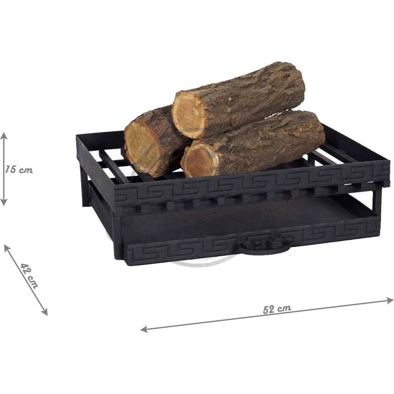 Grille de cheminée en acier 52 cm – Tiroir intégré – Pour bois dur – Livrée montée – Poids 13,6 kg – Farmcook - Image 2