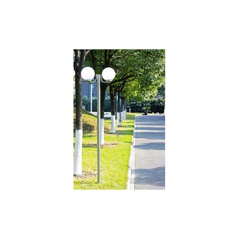 Vidaxl – Lampadaire de jardin 2 lampes 220 cm – Acier inoxydable – Éclairage LED 3000K – Résistant aux intempéries – Pour allées et terrasses - Image 6