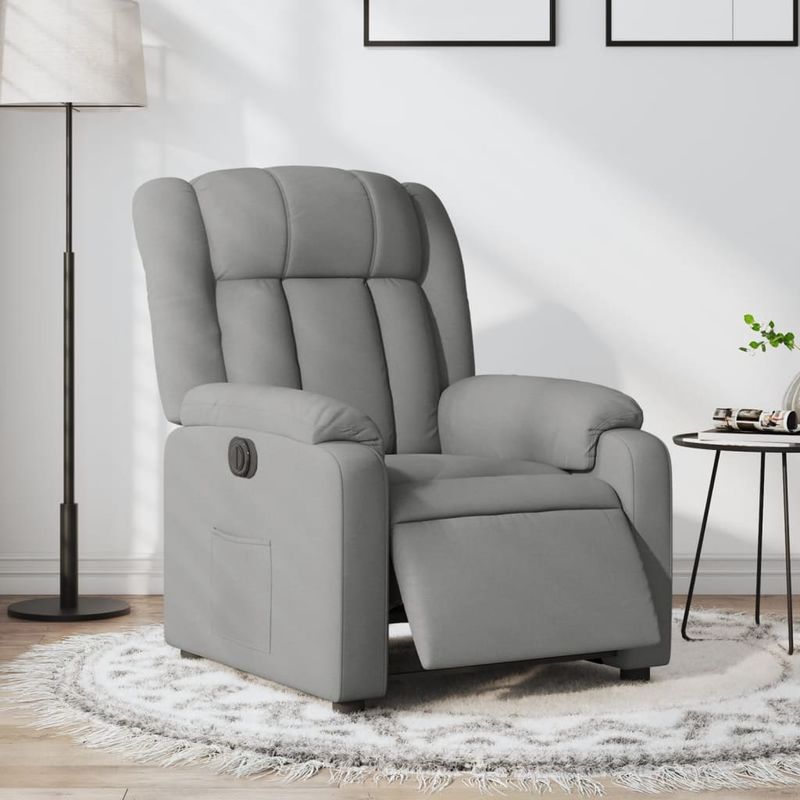 vidaXL Fauteuil inclinable électrique Gris clair Tissu - Image 2