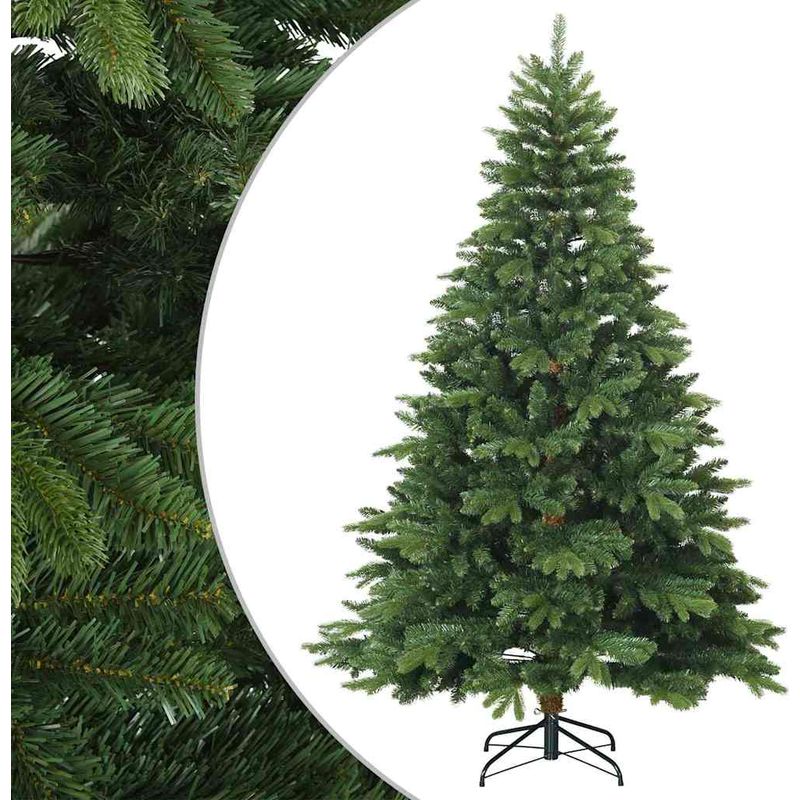 Vidaxl – Sapin de Noël artificiel vert 180 cm – Branches articulées en PVC et PE – Support en métal pliable – Design moderne pour intérieur et - Image 2