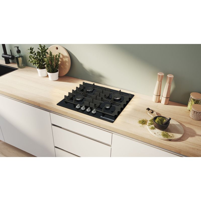 Bosch – PNP6B6K40 – Plaque avec hotte intégrée 4 foyers – Largeur 60cm – Grille en fonte – Adaptable aux différents types de gaz - Image 4