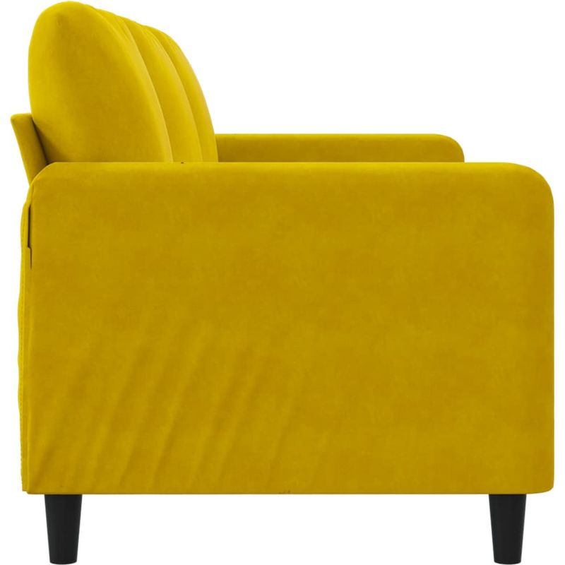 vidaXL Canapé à 3 places Jaune 180 cm Velours - Image 5