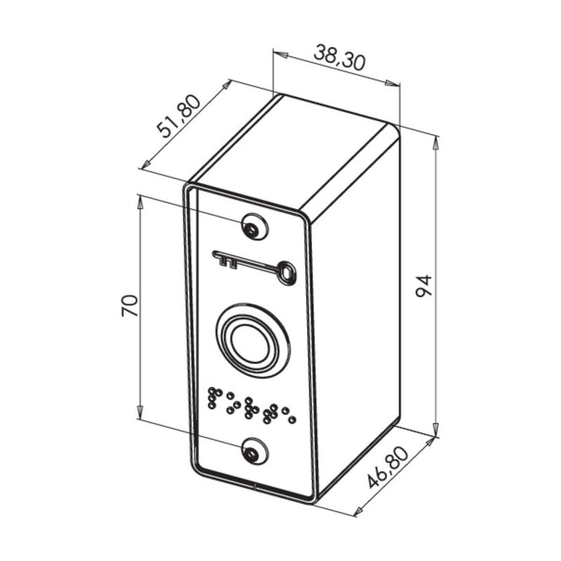 Sewosy – Bouton d'arrêt d'urgence avec plaque braille – Tension 12V DC – Pouvoir de coupure 250V AC – IP65 pour environnements humides - Image 2