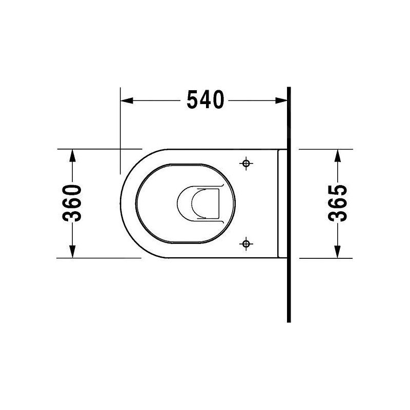 WC suspendu Duravit Starck 3 540mm WC à évacuation verticale - Image 2