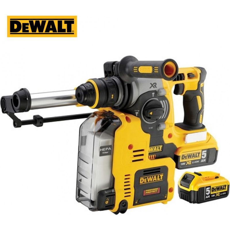 Dewalt – Marteau combiné sans fil 18V – 2 batteries 5,0 Ah – Moteur sans balais – Énergie de choc 2,1 J – Perçage béton jusqu'à 24 mm - Image 7