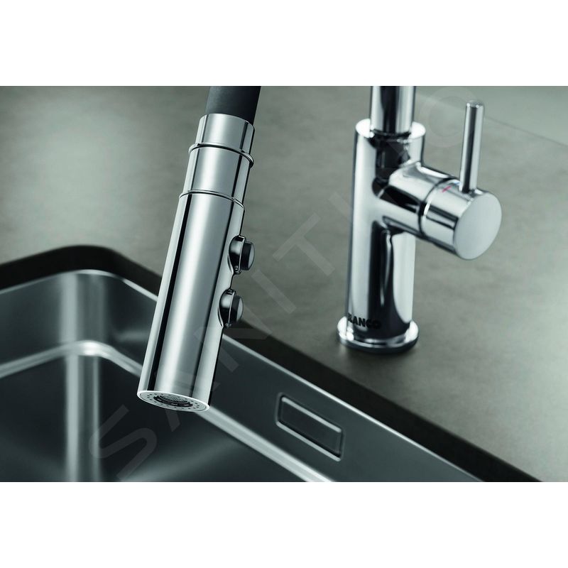 Blanco – Mitigeur de lavabo avec douchette inox flexible noir – Bec orientable 360° – Régulateur de jet anti-calcaire – 525792 - Image 4