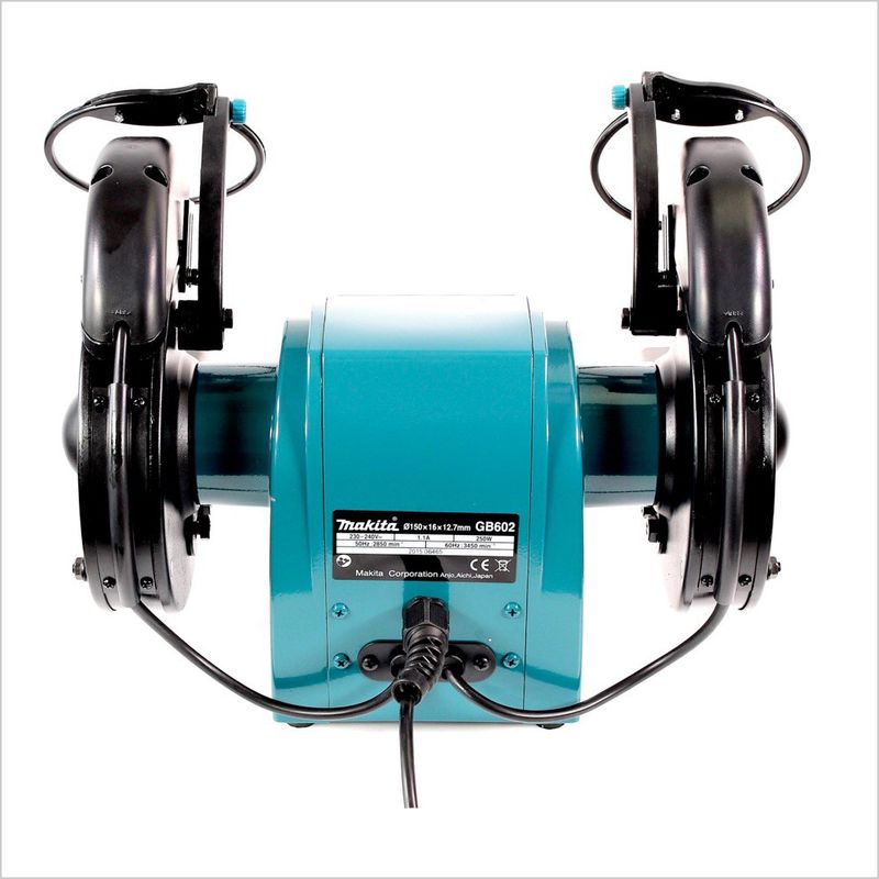 Makita – Touret à meuler 150 mm – GB602 – 250W – 2850 t/min – Pour affûtage outils et ébarbage – Pare-étincelles réglables - Image 4