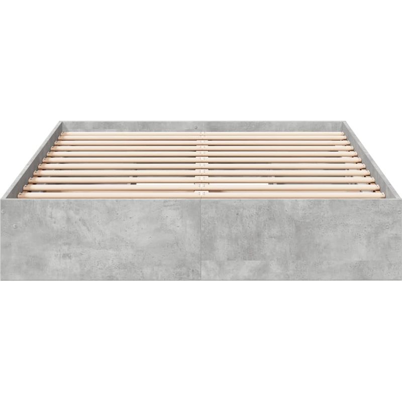 vidaXL Cadre de lit avec tiroirs sans matelas gris béton 135x190 cm - Image 4