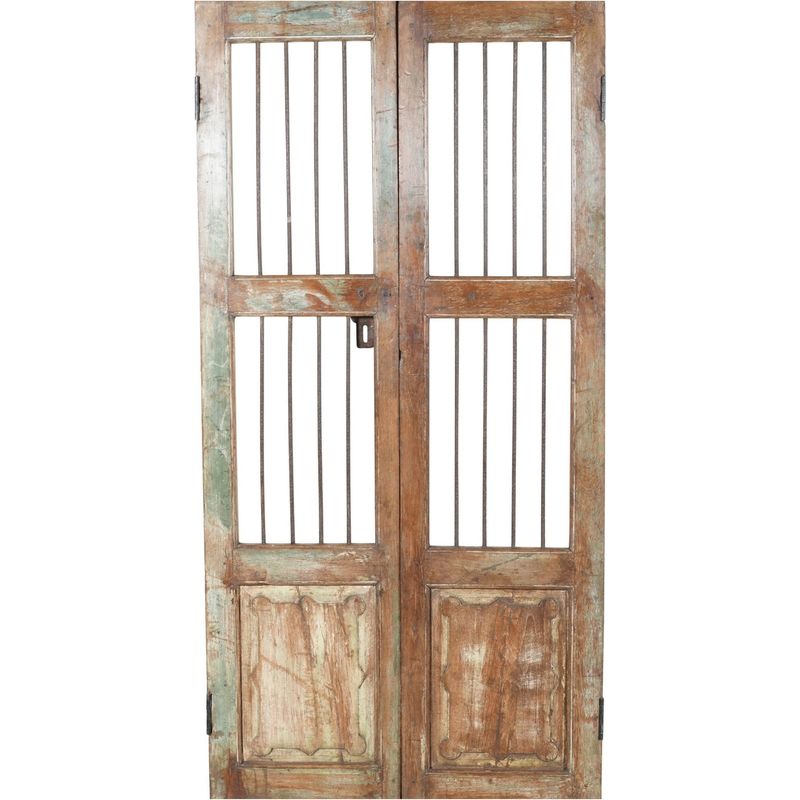 Biscottini – Porte coulissante médiévale en bois massif de teck – Dimensions 94x191 cm – Usage intérieur/extérieur – Récupération authentique - Image 3