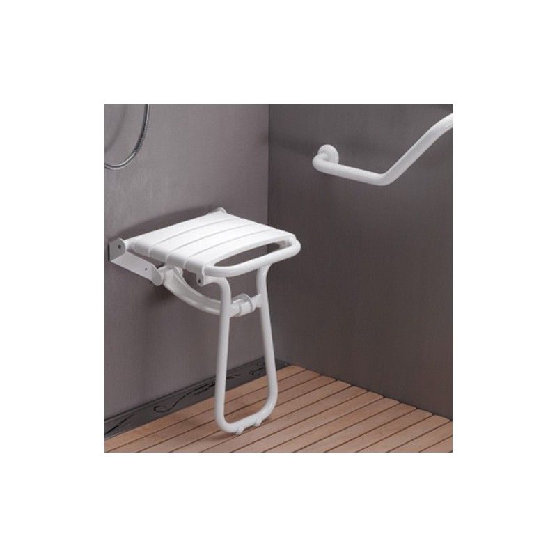 Pellet – Siège de douche blanc – Sécurité maximale avec béquille automatique – Peu encombrant en position relevée – Installation facile - Image 8