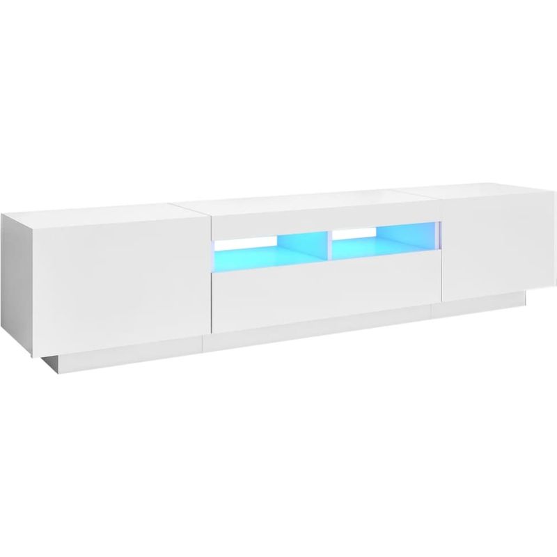 Vidaxl – Meuble TV avec lumières LED RGB – Dimensions 180x35x40 cm – Construction robuste – Espace de rangement pour appareils multimédia - Image 5