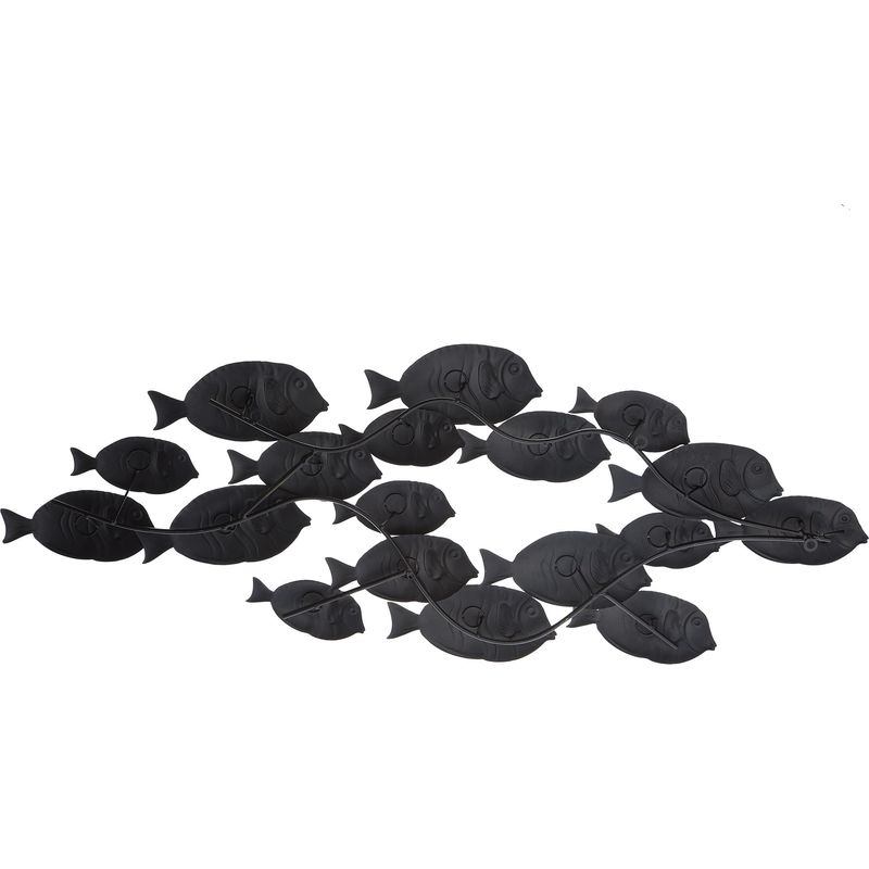Beliani – Décoration murale en métal poisson aquatique – Couleurs bleu, rose, vert, beige – Dimensions 123 x 47 cm – Finition brillante - Image 4