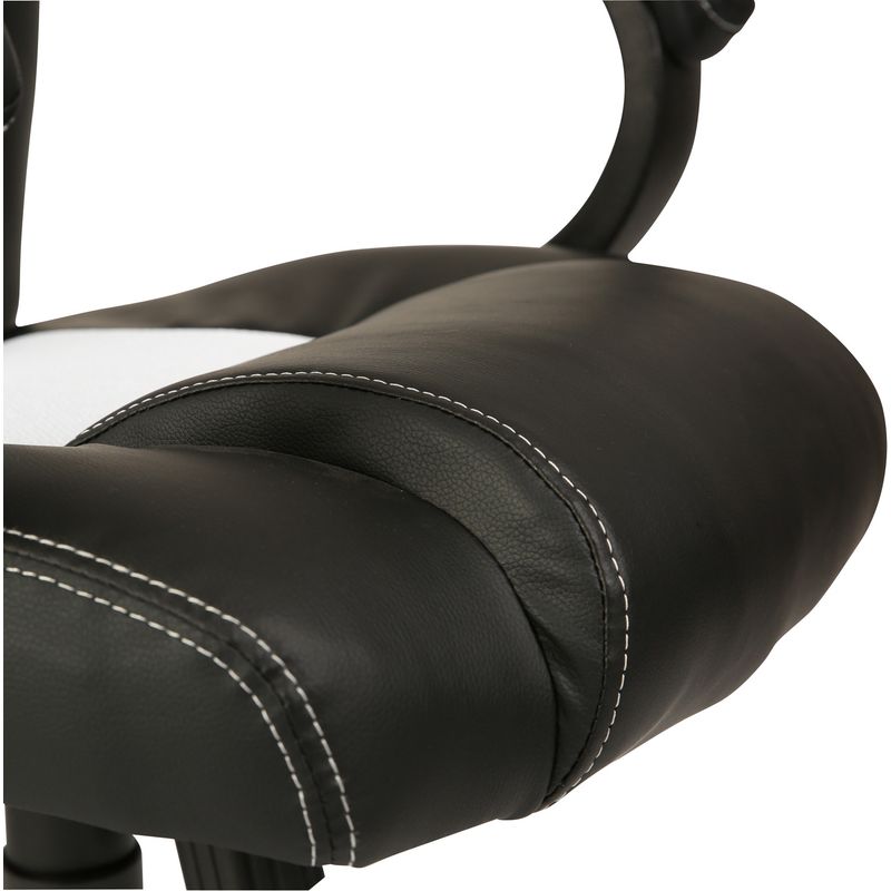 TRESKO Chaise de bureau, Fauteuil de bureau RACING SPORT GAMER Noir / Blanc Rembourrage Épais - Hauteur Réglable - Image 4
