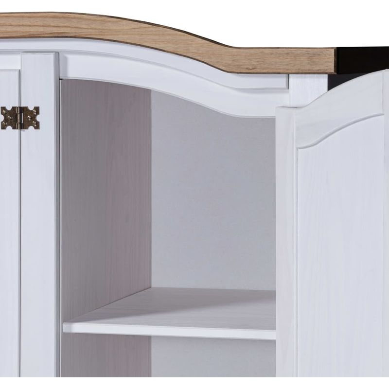 Vidaxl – Garde-robe en pin massif blanc – 3 portes – Compartiment penderie et étagères – Style mexicain Corona – Dimensions 151x52x170 cm Meuble - Image 6