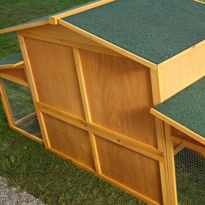 Melko – Clapier XXL pour lapins – Résistant à l'hiver – 215 x 73 x 100 cm – Bois de sapin avec 2 tiroirs pour nettoyage facile - Image 5