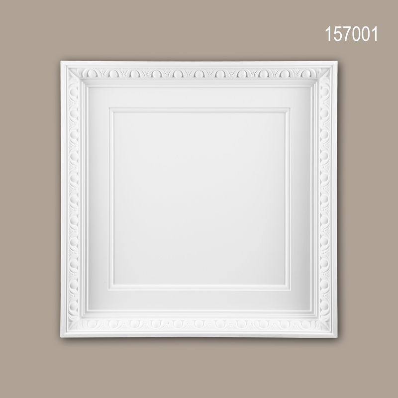 Profhome Decor – Dalle de plafond 60x60cm en polyuréthane haute densité – Style Néo-Empire blanc – Pour intérieurs et extérieurs – Adhésif G06M290 - Image 2