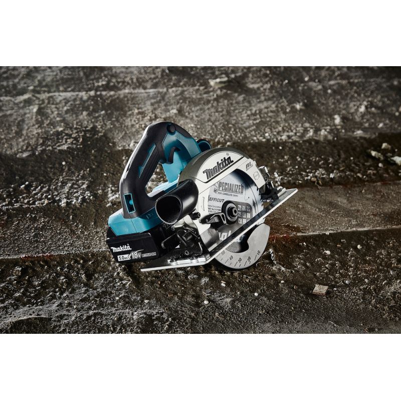 Makita – Scie circulaire 18V LXT Ø165 mm avec 2 batteries 5,0 Ah – Moteur sans balais – Profondeur de coupe 57 mm – DHS660RTJ Pan - Image 9