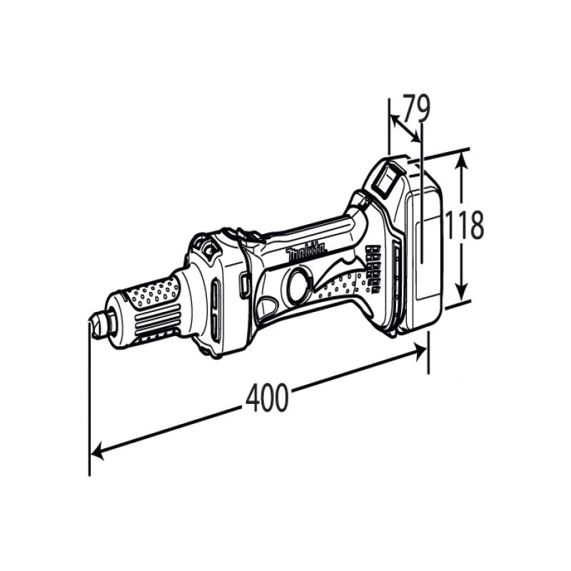 Makita – Meuleuse droite 18V Li-Ion pour meulage intensif – Moteur performant – Ergonomie optimale – Protection avancée – DGD800ZJ Plate - Image 3