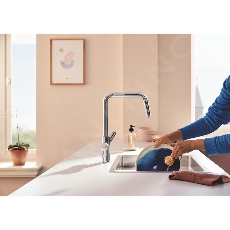 Grohe – Mitigeur d’évier avec filtration Ultrasafe – Montage monotrou – Levier séparé pour eau filtrée – Chrome – 30594000 - Image 3