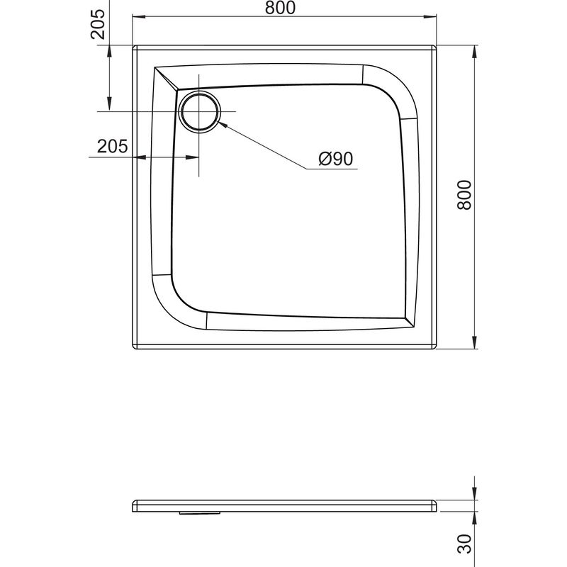 Allibert – Receveur de douche carré effet pierre – Bioplax® noir – Extra-plat 80x80cm – Surface antidérapante – Installation à encastrer - Image 3