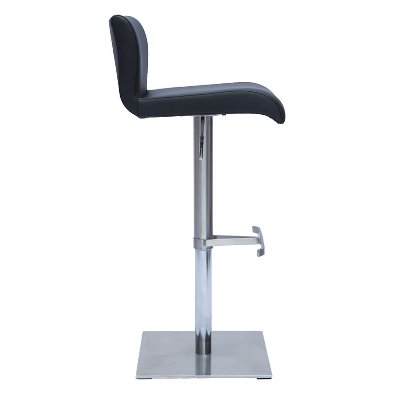 Tabourets de bar design réglables noir et inox brossé (lot de 2) SHEINA - Image 3
