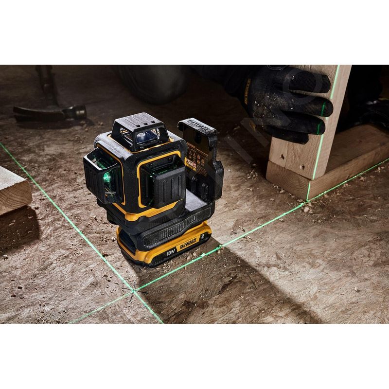 Laser multilignes vert 3x360° 18V – Portée 40m – Embase magnétique – Norme IP54 – Compatible batteries Dewalt XR 18V - Image 2