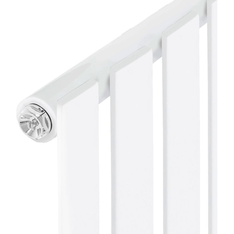 ECD Germany Radiateur Stella Non Électrique - 370 x 1800 mm - Blanc - Connexion Central - sans Kit de Raccordement - Design Panneau Plat - avec Kit - Image 4