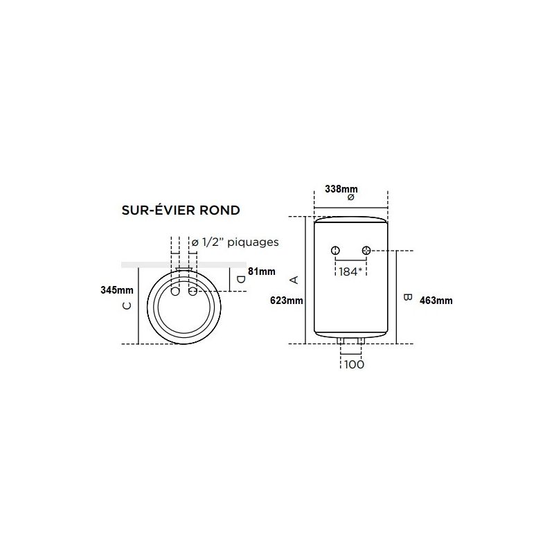 Chauffe-eau électrique Ristretto 30L sur Evier - THERMOR - 231020 - Image 7