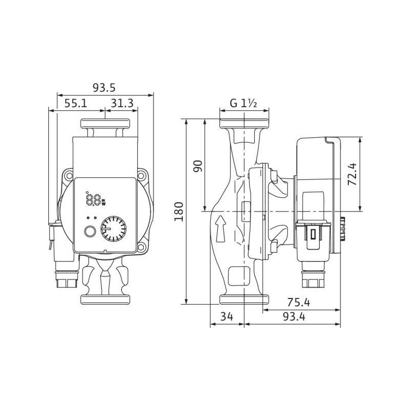 Circulateur WILO Yonos Pico 25/1-4 Filetage 1“1/2 (40x49) Entraxe 180 mm - Image 2