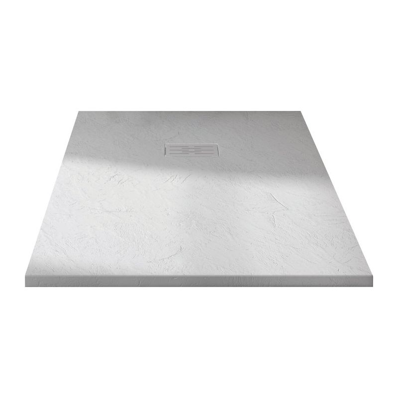 Kinedo – Receveur de douche à encastrer 120 x 90 cm – Extra plat avec bonde horizontale 24l/min – Grille d'évacuation métallique incluse – Très Plate