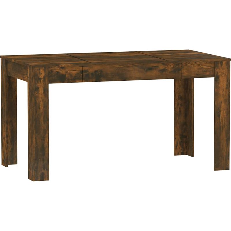 Vidaxl – Table de salle à manger rectangulaire chêne fumé 140x74,5 cm – Construction en bois composite – Surface lisse pour entretien facile - Image 2