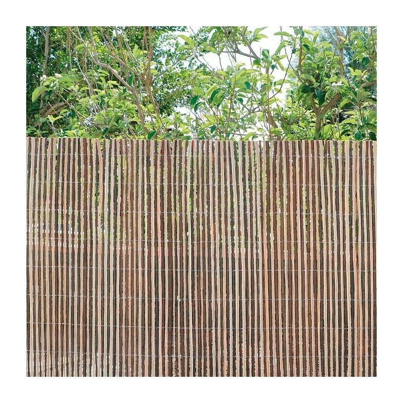 Suinga – Clôture en osier naturel bicolore 1,5x3m – occultation 85% – brise vue esthétique pour ombrage et délimitation de jardin - Image 3