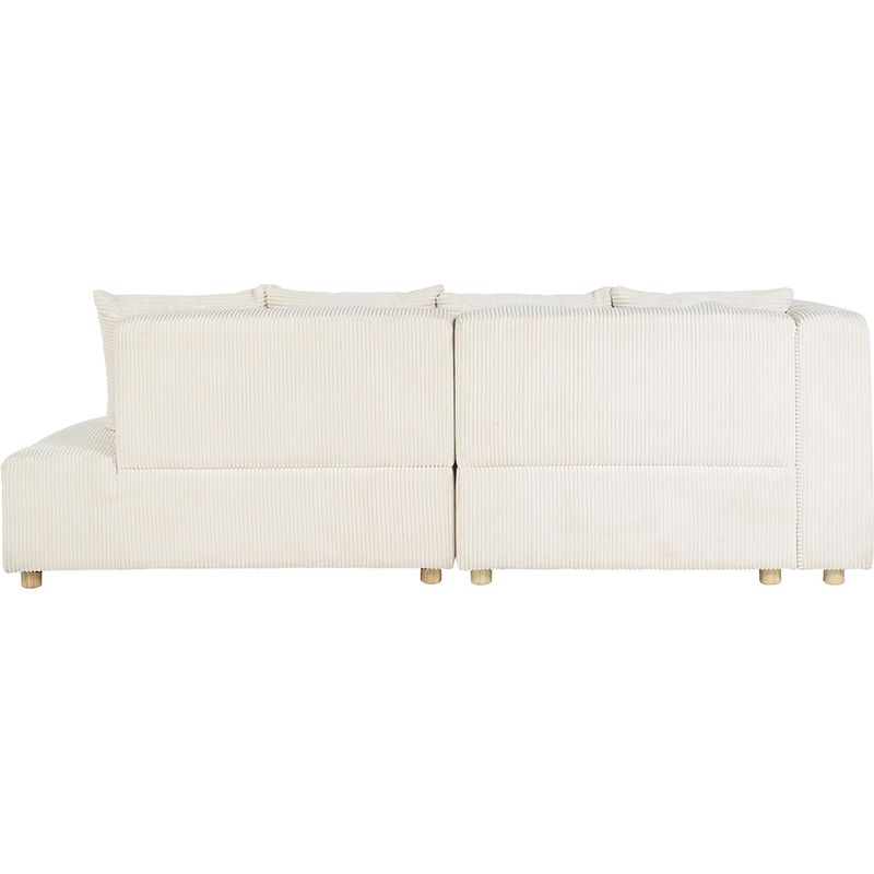 Miliboo – Canapé d'angle gauche 3 places en velours côtelé beige – Piètement en bois massif – Dimensions L229 x P91-125 cm – Confort cocooning - Image 4