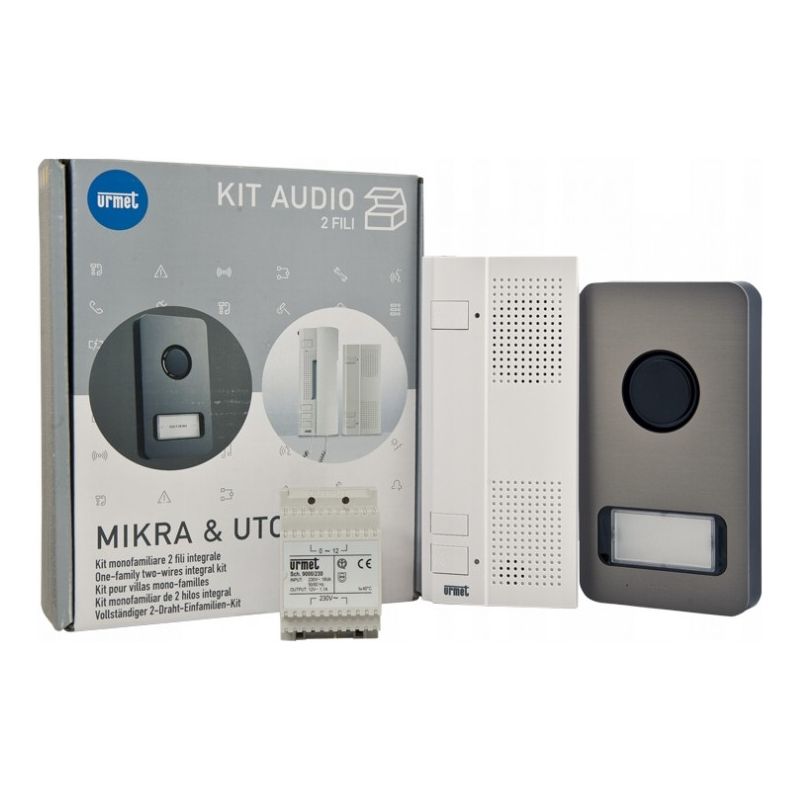 Urmet – Kit portier audio 2 fils mains-libres – Interphone gris avec vision nocturne – Installation facile pour maison individuelle - Image 2