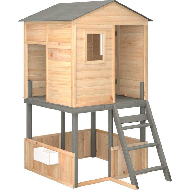 Vidaxl – Aire de jeux en bois massif sapin pour extérieur – Toboggan ondulé – Échelle – Bac à sable – Convient aux enfants de 3 ans et plus - Image 4
