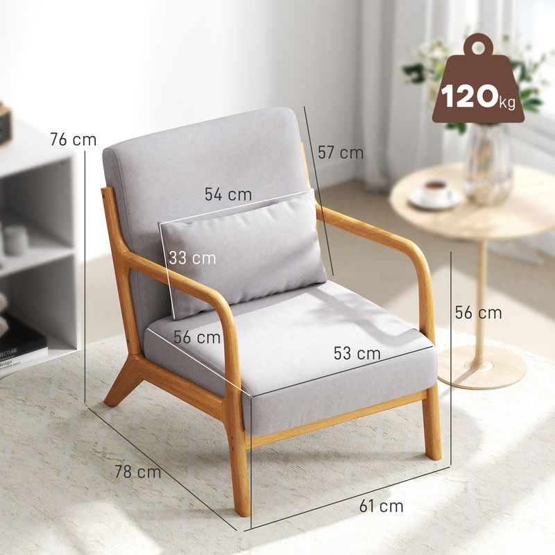 Homcom – Fauteuil relax en velours givré 100% polyester – Structure en bois d'hévéa – Dimensions 61x78x76cm – Charge max. 120Kg – Confort cocooning - Image 5