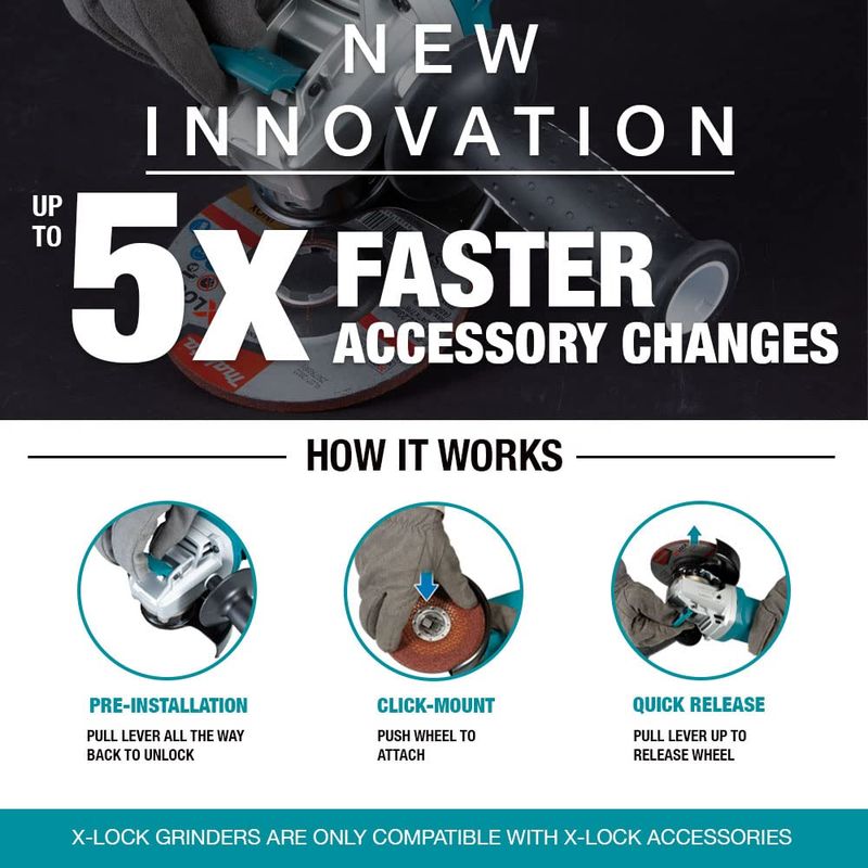 Makita – Meuleuse d'angle sans fil 18V – Moteur sans balais – Vitesse réglable 3000-8500 tr/min – Disque 125mm pour applications professionnelles - Image 5