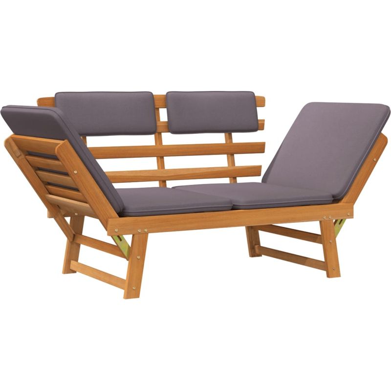 Vidaxl – Chaise longue 2-en-1 en bois d'acacia 190 cm – Coussins amovibles – Résistante aux intempéries – Pour extérieur Support - Image 5