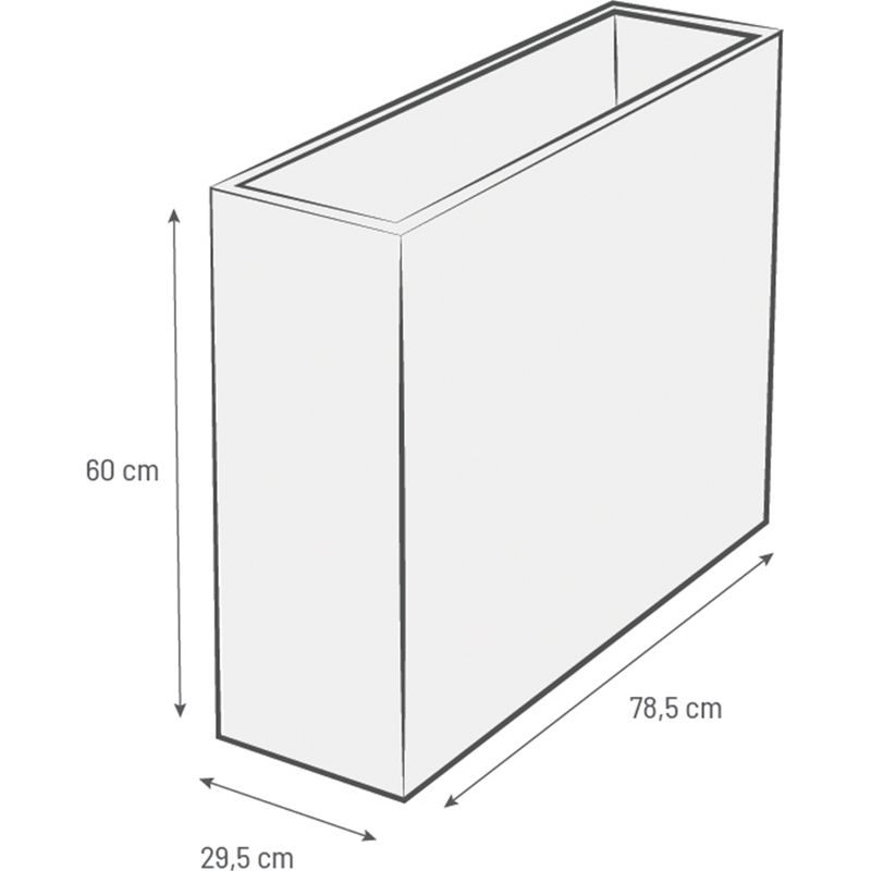 EDA – Jardinière rectangulaire Volcania effet pierre 78,5 x 29,5 x 60 cm – 46 L – Polypropylène anti-UV – Réserve d'eau intégrée – Gris anthracite Pot - Image 4
