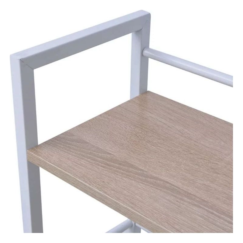 Vidaxl – Bureau droit avec bibliothèque à 4 niveaux – Structure métallique robuste – Grand plateau pour ordinateur – Rangement intégré pour Pot - Image 4