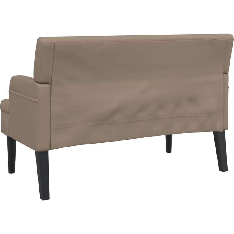Vidaxl – Banc avec dossier similicuir cappuccino 112x65,5x75 cm – Assise confortable – Pieds en bois massif – Cadre robuste - Image 5