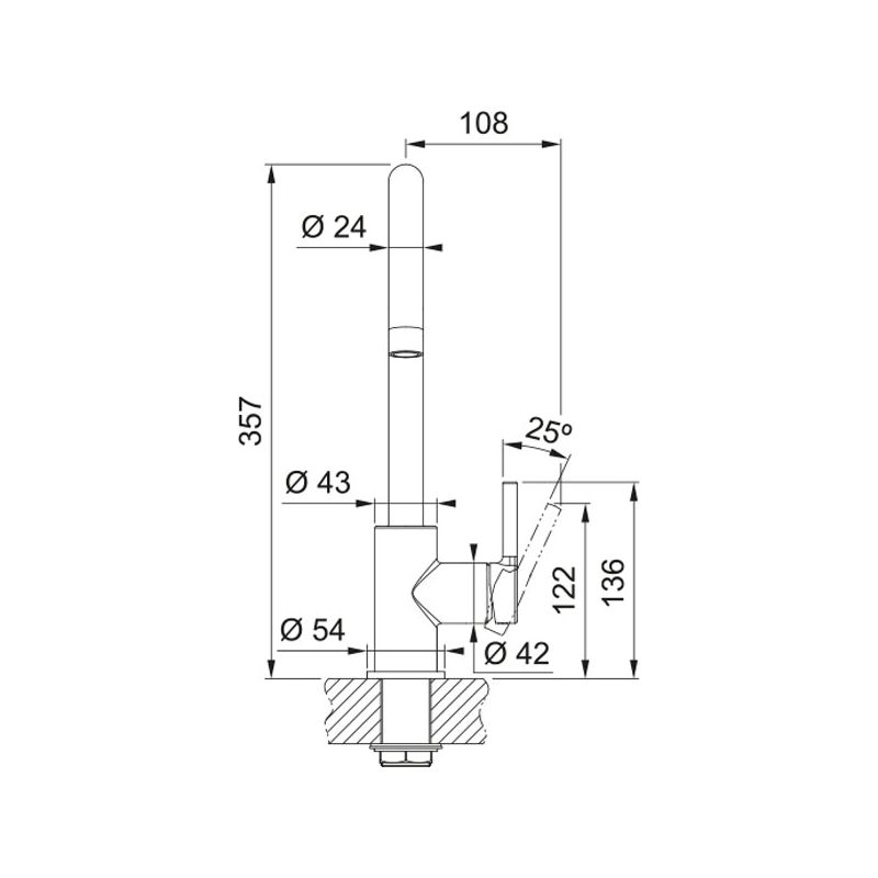 Franke – Mitigeur de cuisine noir mat col de cygne 360° – Débit 15,45 L/min – Installation facile avec flexibles 3/8" – Laiton robuste - Image 5