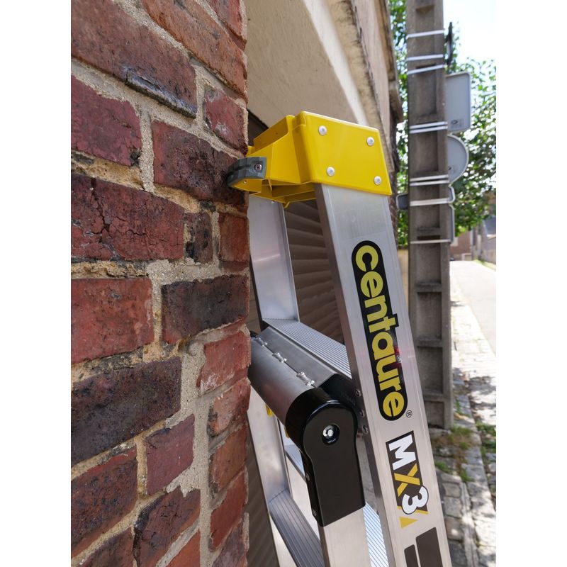 Centaure – Escabeau 3 en 1 – Échelle d'appui et extensible – Hauteur de travail max 3,2m – Tablette porte-outils intégrée – Patins antidérapants - Image 3