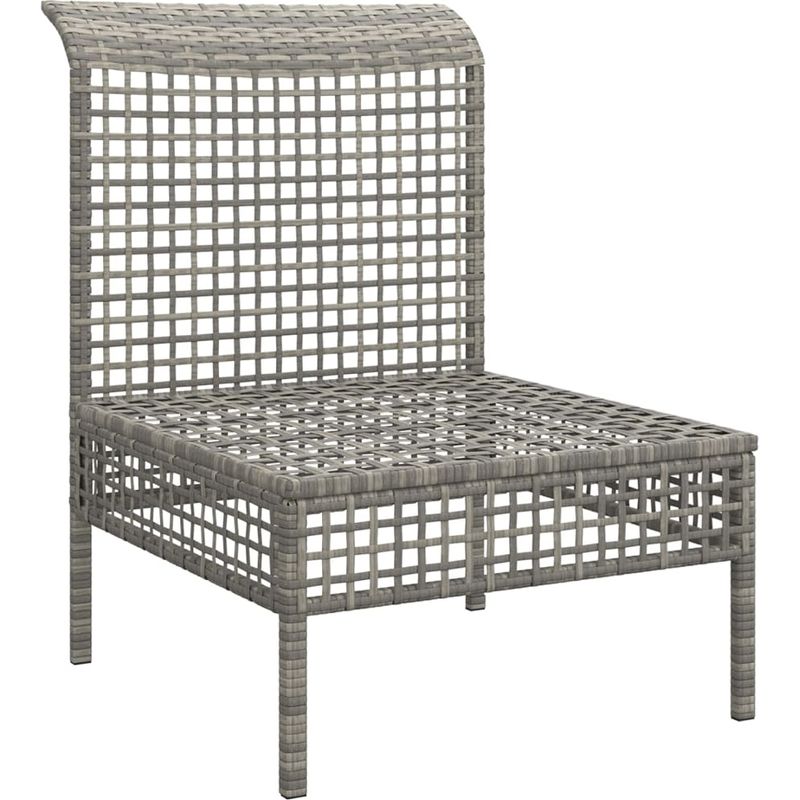 Vidaxl – Canapé de jardin central avec coussin – Résine tressée grise – Cadre en acier robuste – Confort optimal – Design modulaire - Image 4